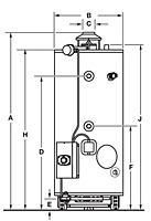 Commercial Flue Damper Electronic Ignition Energy Saver Gas Water Heaters - Model D-75T-(125,160)