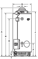 Commercial Flue Damper Electronic Ignition Energy Saver Gas Water Heaters - Model D-80T-(180,199,250)