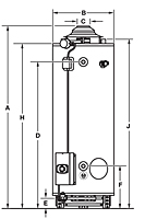 Commercial Flue Damper Electronic Ignition Energy Saver Gas Water Heaters - Model D-100T-(199,250)