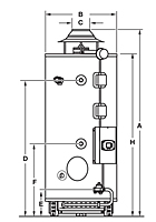 Commercial Flue Damper Electronic Ignition Energy Saver Gas Water Heaters - Model D-75T-300