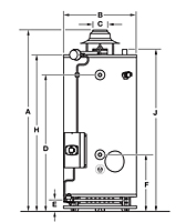 Commercial Flue Damper Electronic Ignition Energy Saver Gas Water Heaters - Model D-100L-(199,250,270,300)