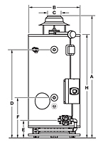 Commercial Flue Damper Electronic Ignition Energy Saver Gas Water Heaters - Model D-80L-(399,450,505)