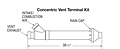 Concentric Vent Terminal Kit for Light Duty Commercial Power Direct Vent Energy Saver Gas Water Heaters